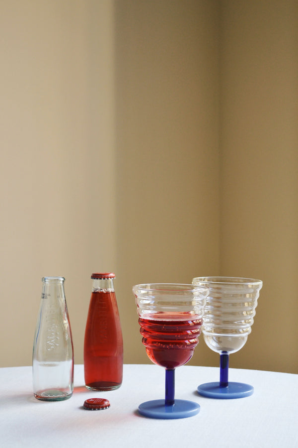 Set of two wavy goblets - blue
