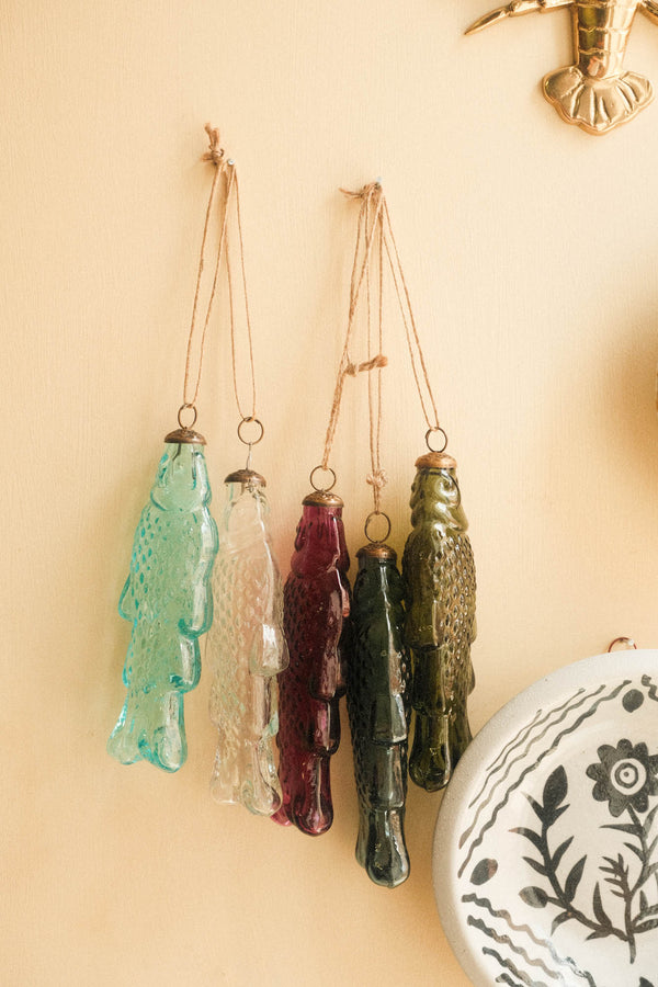 Decorative Hanging Glass Fish - Five Colours Available
