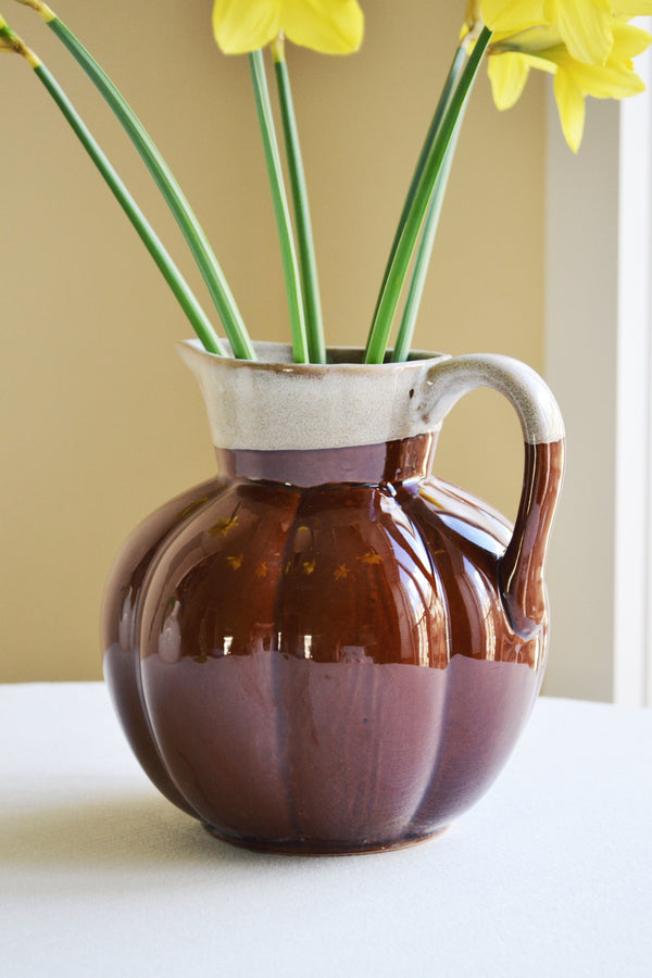 Brown Glazed Stoneware Jug