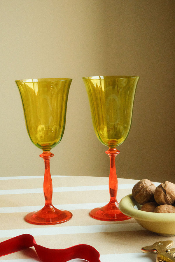 Set of Two Poppy Optic Wine Glasses