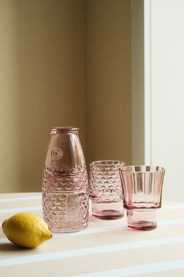 Set of Four Fish Stacking Drinking Glasses - Pink