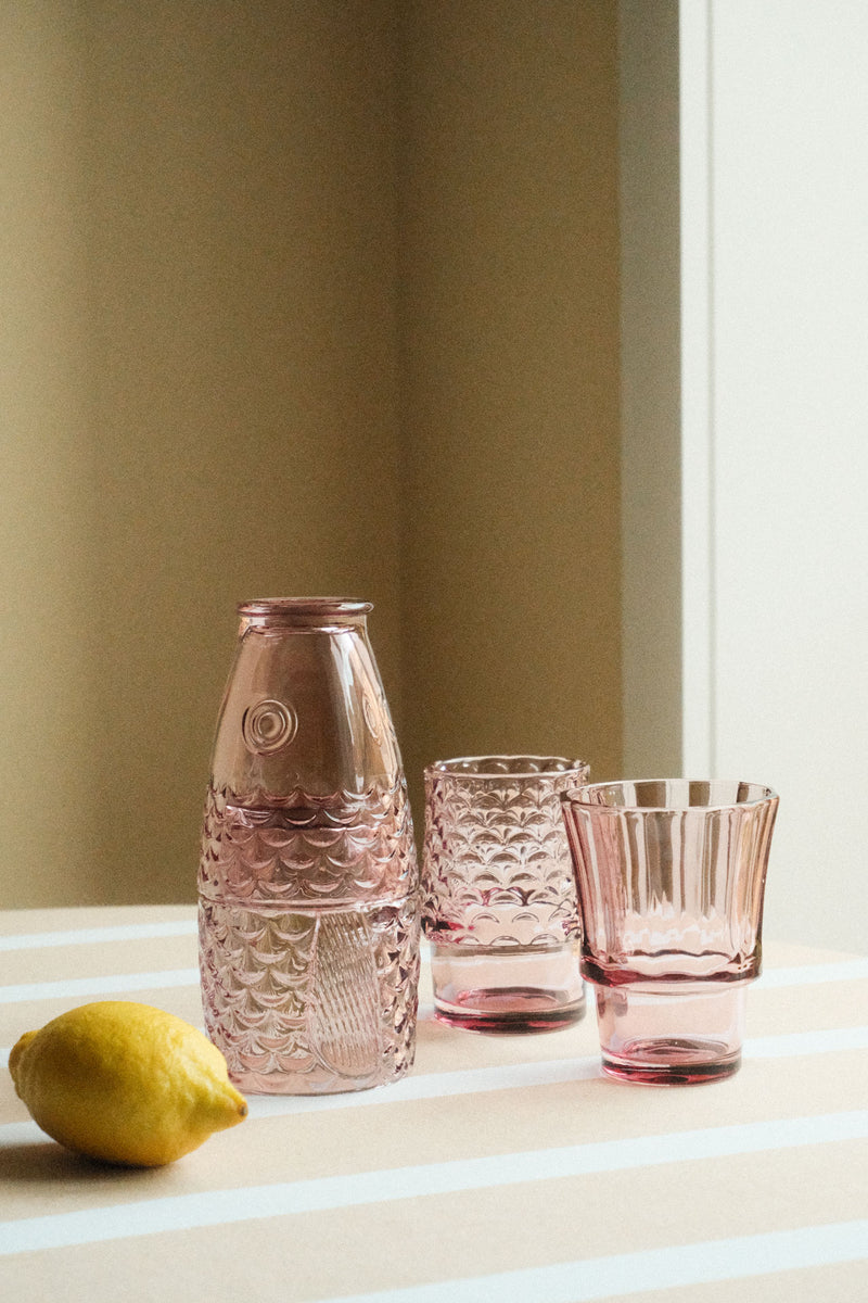 Set of Four Fish Stacking Drinking Glasses - Pink