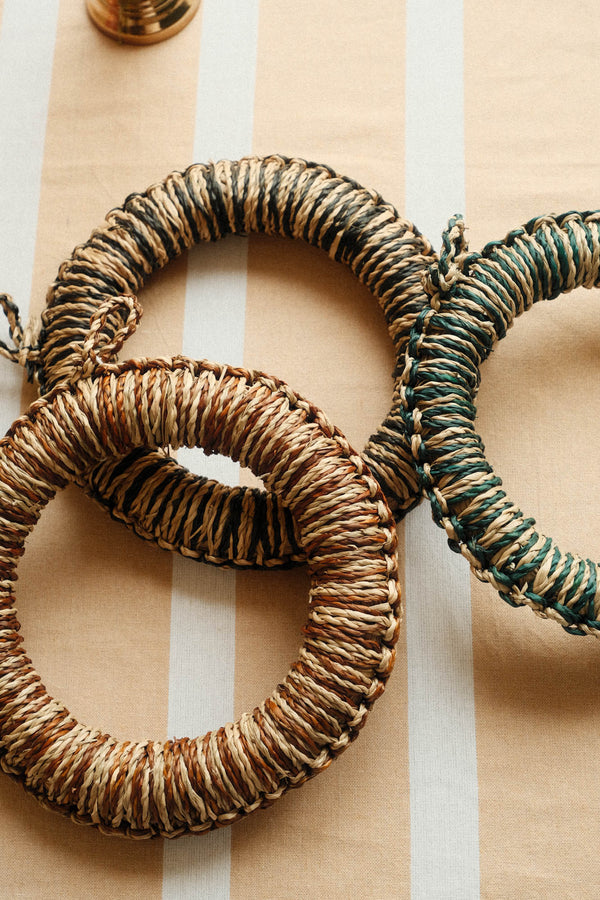 Round Seagrass Handwoven Trivet - Three Colours Available