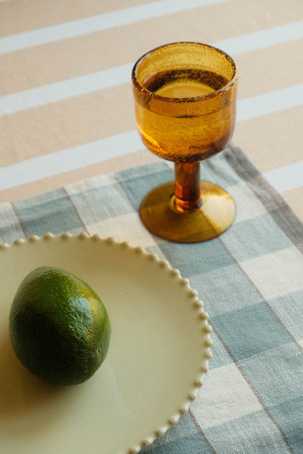 Bubble Wine Glass - Amber