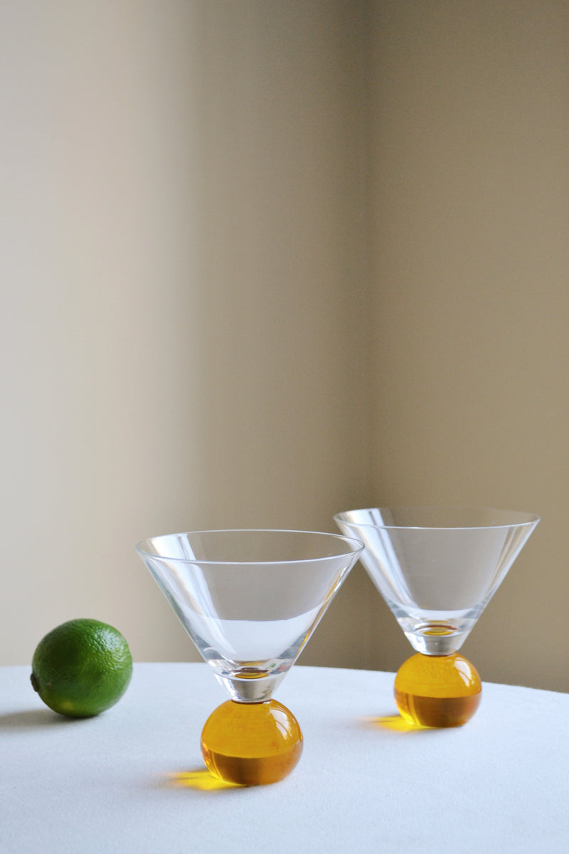 Set of Two Cocktail Glasses - Amber