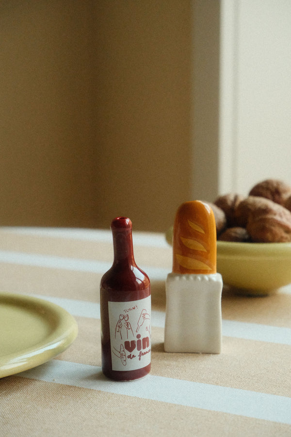 Baguette and Wine Salt and Pepper Shakers