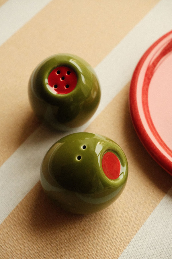 Olive Salt and Pepper Shakers