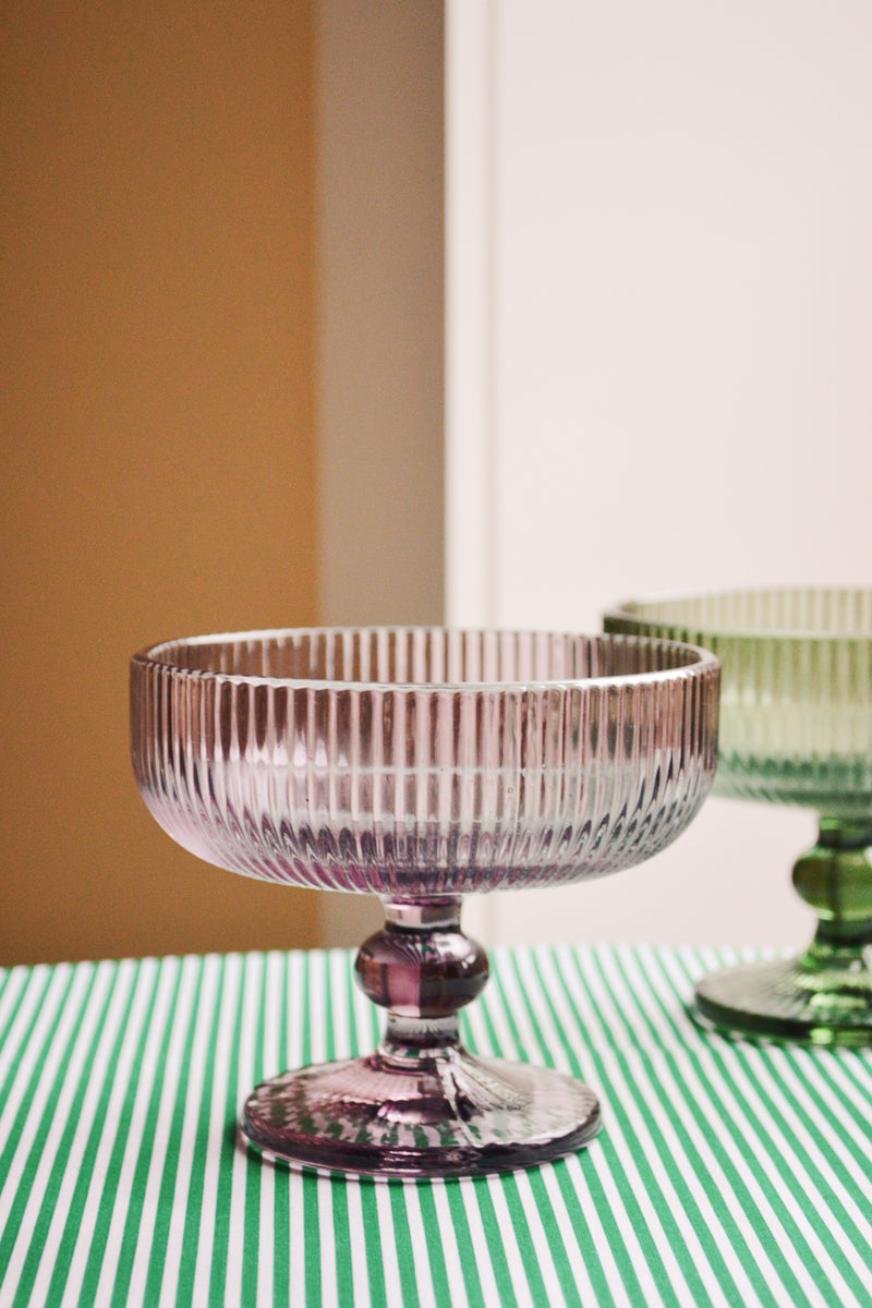 Ribbed Champagne Glass - Plum