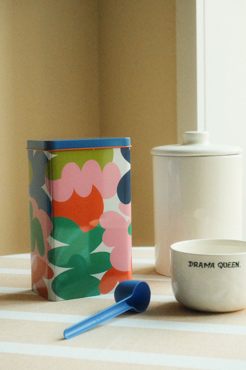 Abstract Flowers Kitchen Storage Tin
