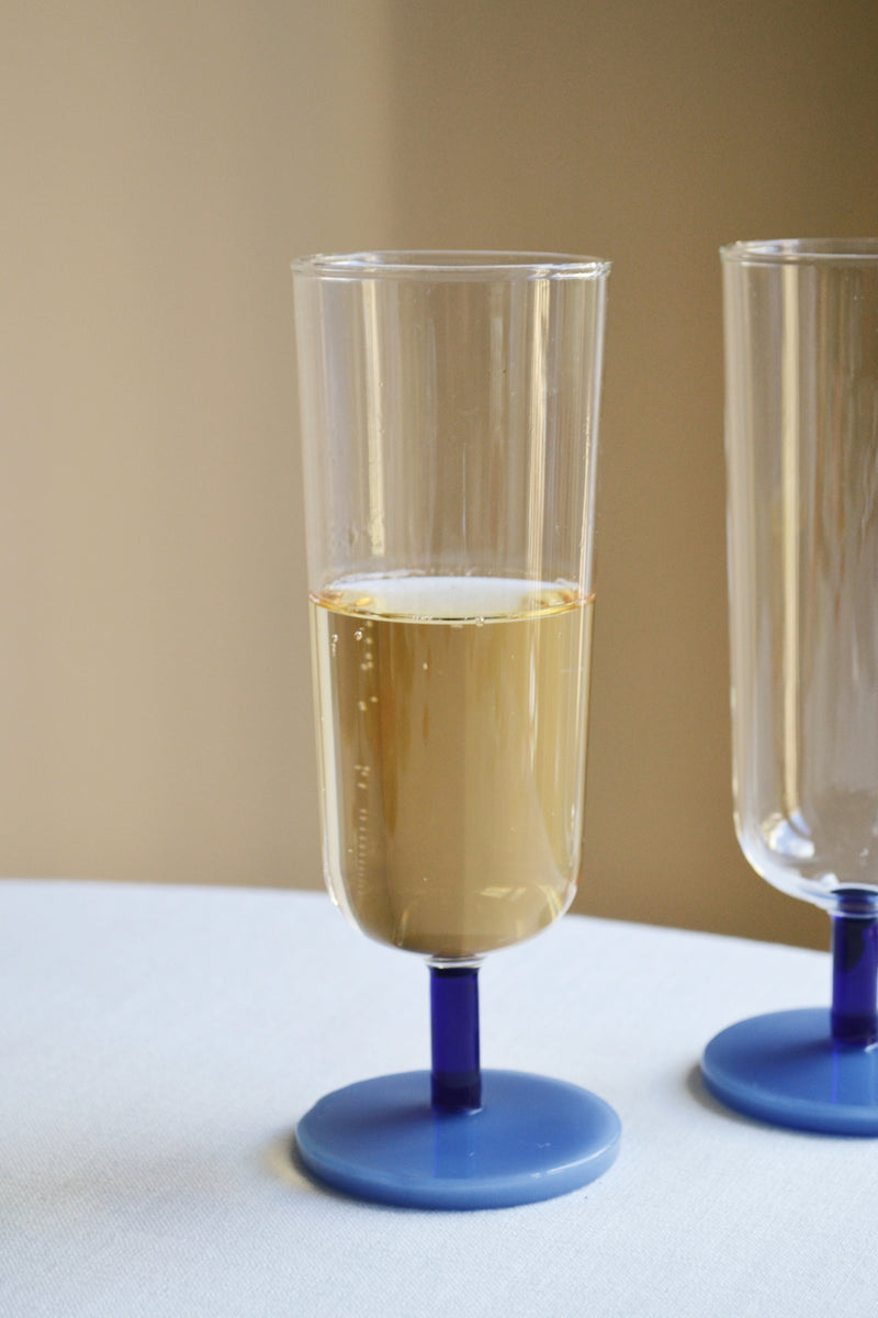 Set of Two Flutes - Blue