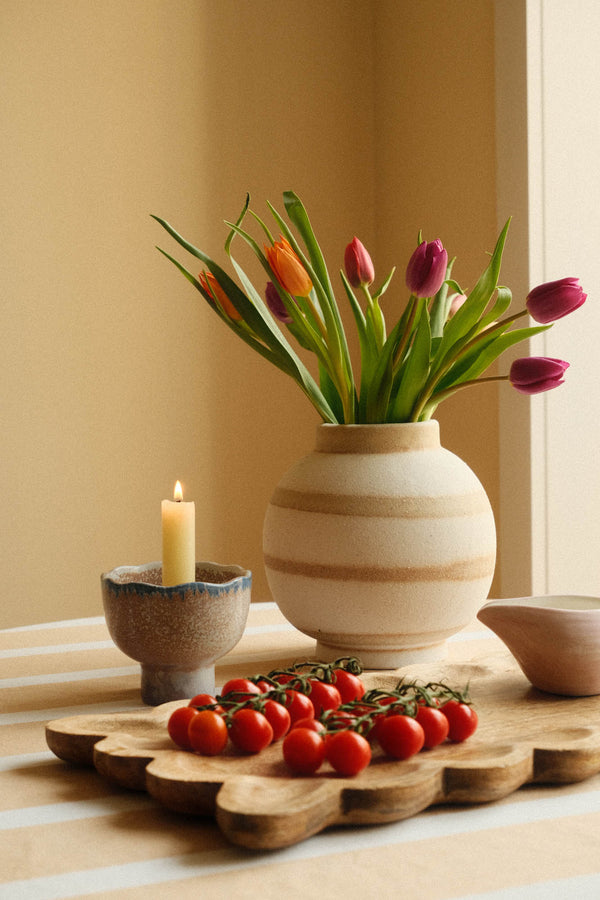 Bowl - Shaped Glazed Candle Holder