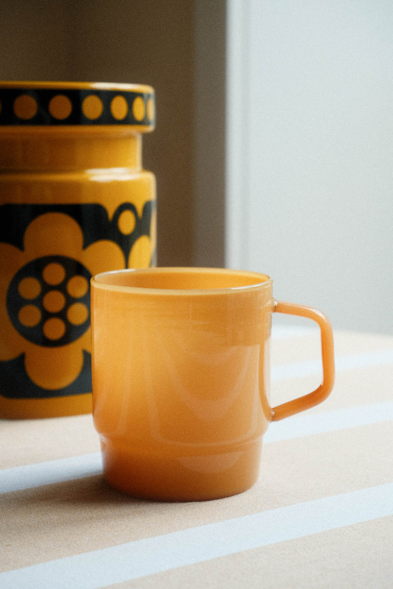Stacking Glass Mug - Milky Amber