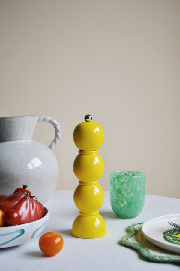 Yellow Lacquer Bobbin Salt or Pepper Grinder