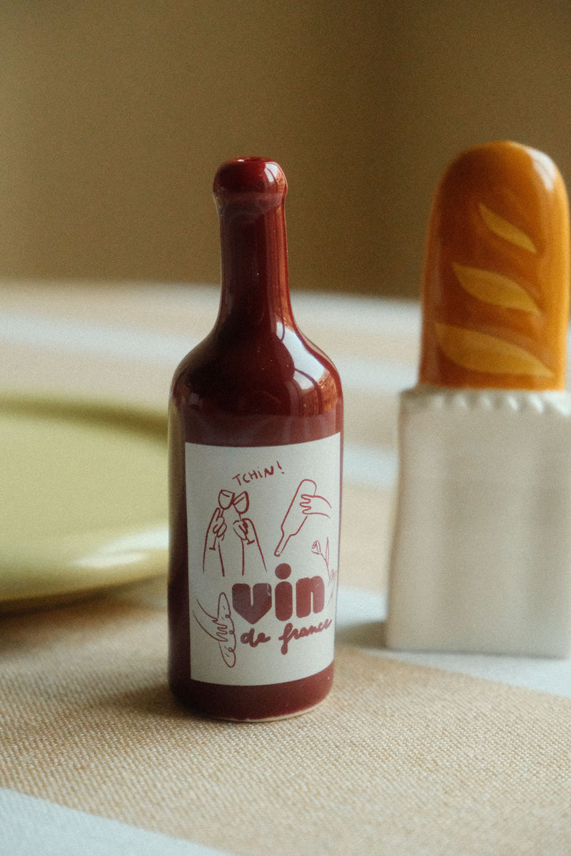 Baguette and Wine Salt and Pepper Shakers