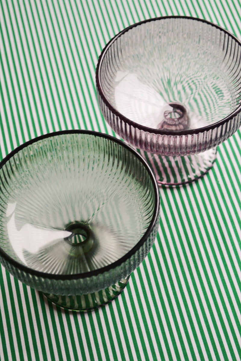 Ribbed Champagne Glass - Plum