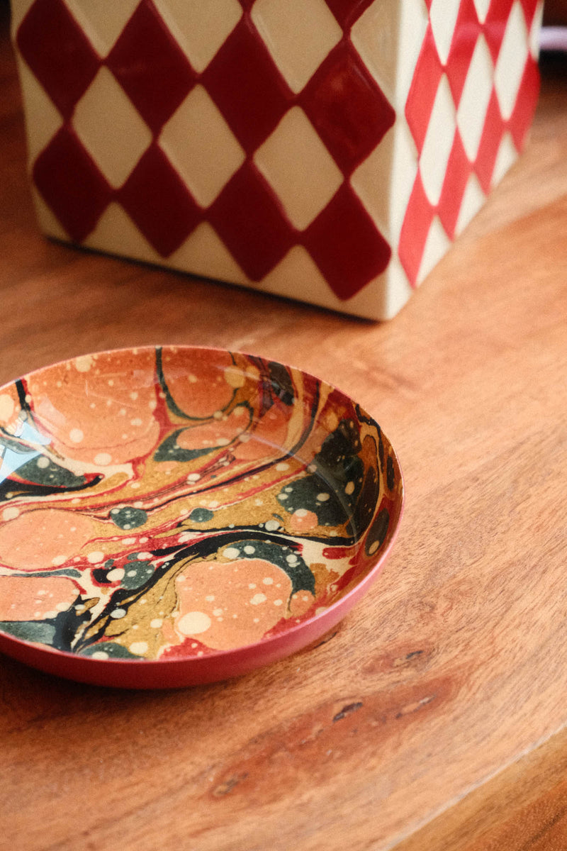 Enamel Printed Trinket Dish - Marble