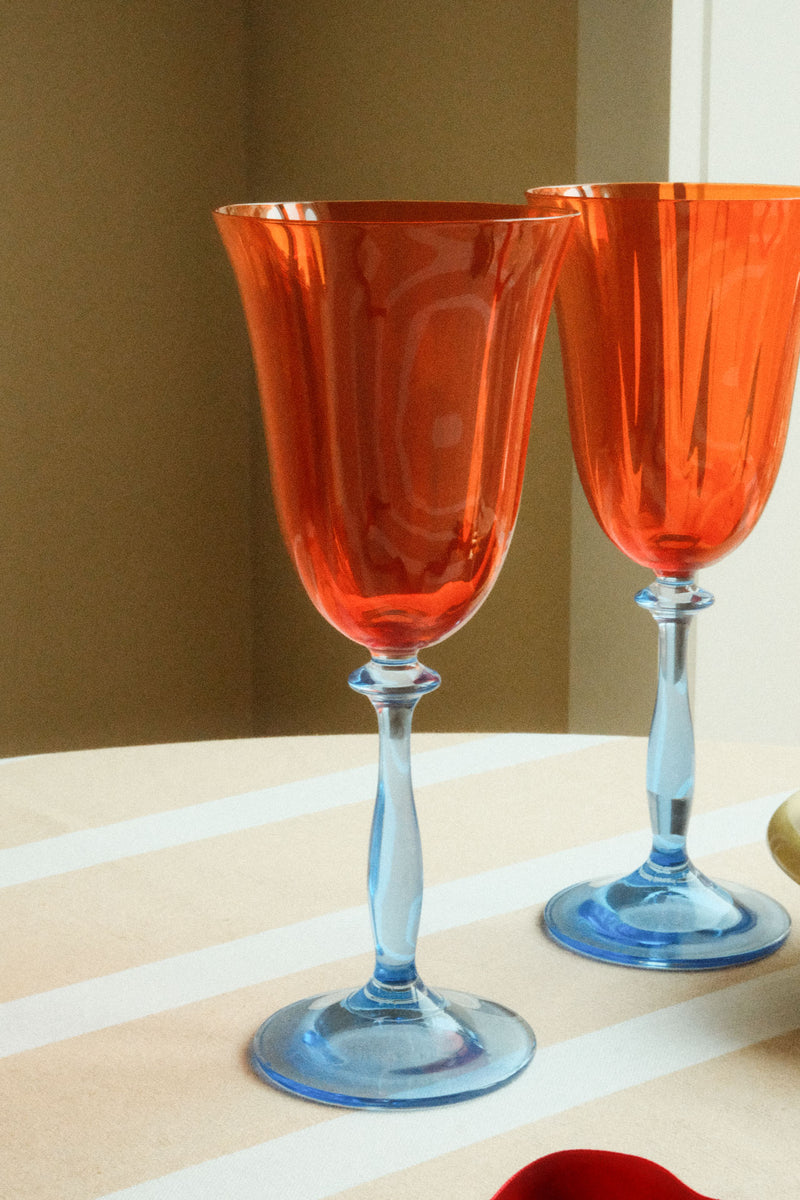 Set of Two Paradise Optic Wine Glasses