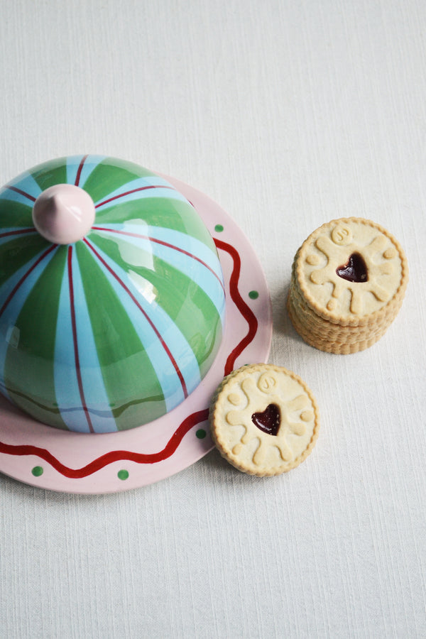 Striped Porcelain Cloche