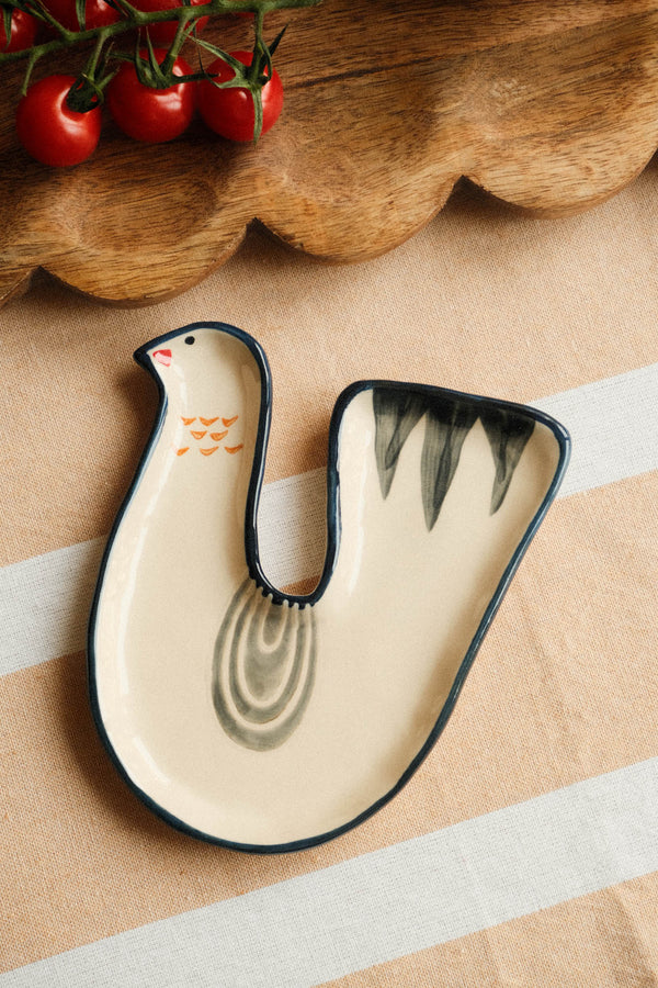 Stoneware Bird Decorative Bowl Tray