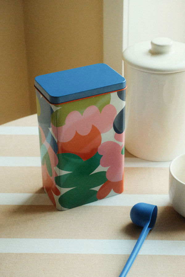 Abstract Flowers Kitchen Storage Tin