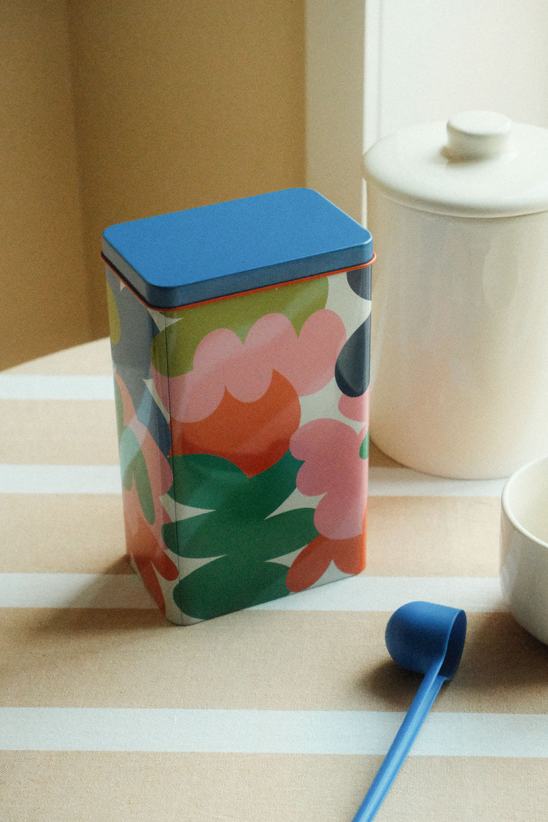 Abstract Flowers Kitchen Storage Tin