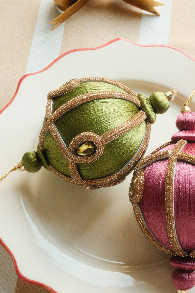 Golden Fern Green Christmas Ornament