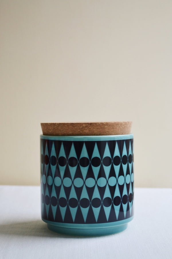 Teal Storage Jar - Backgammon