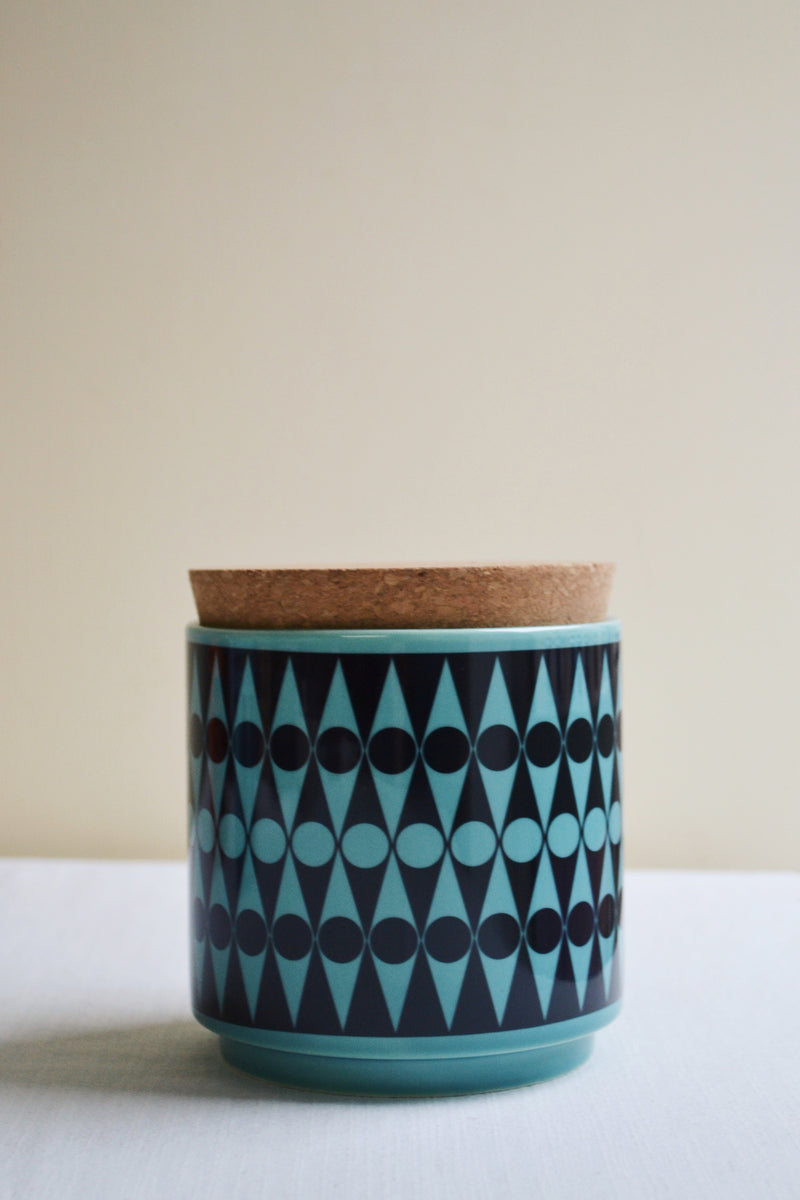 Teal Storage Jar - Backgammon