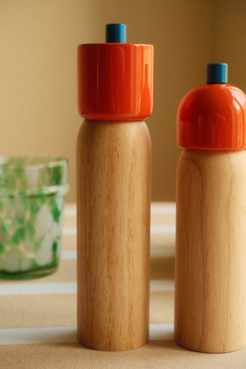 Salt and Pepper Grinder - Orange and Blue - Two Sizes Available