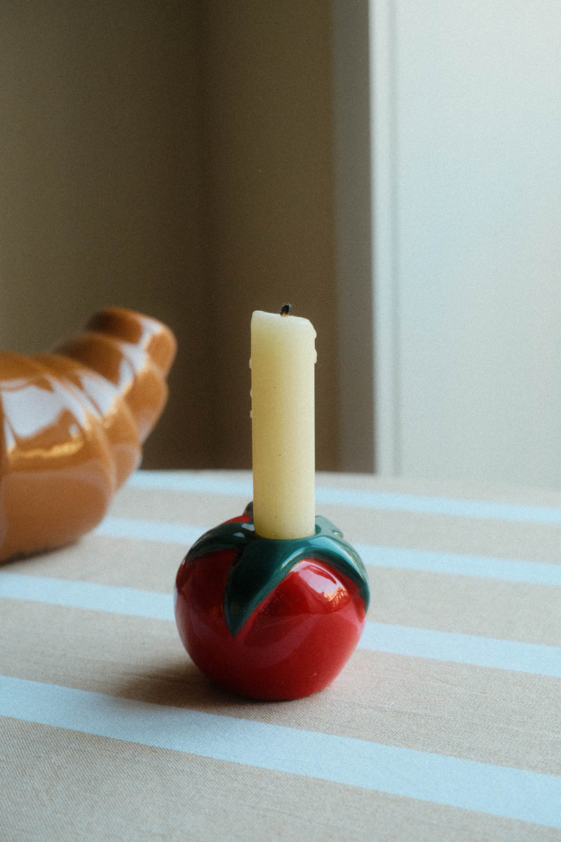 Tomato Ceramic Candlestick Holder