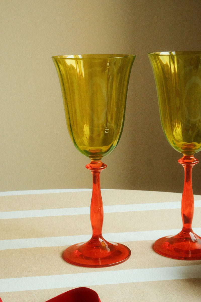 Set of Two Poppy Optic Wine Glasses
