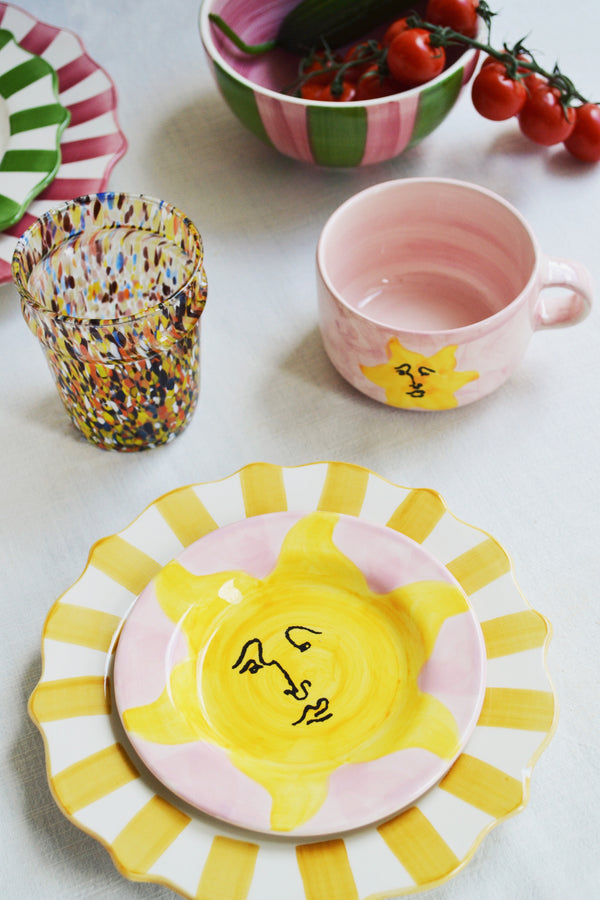 Sunny Side Up Pink Cake Plate