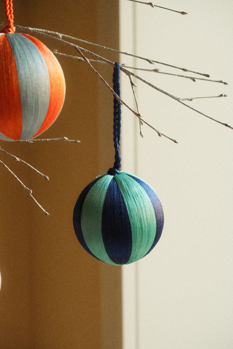 Set of Three Medium Stripe Thread Baubles