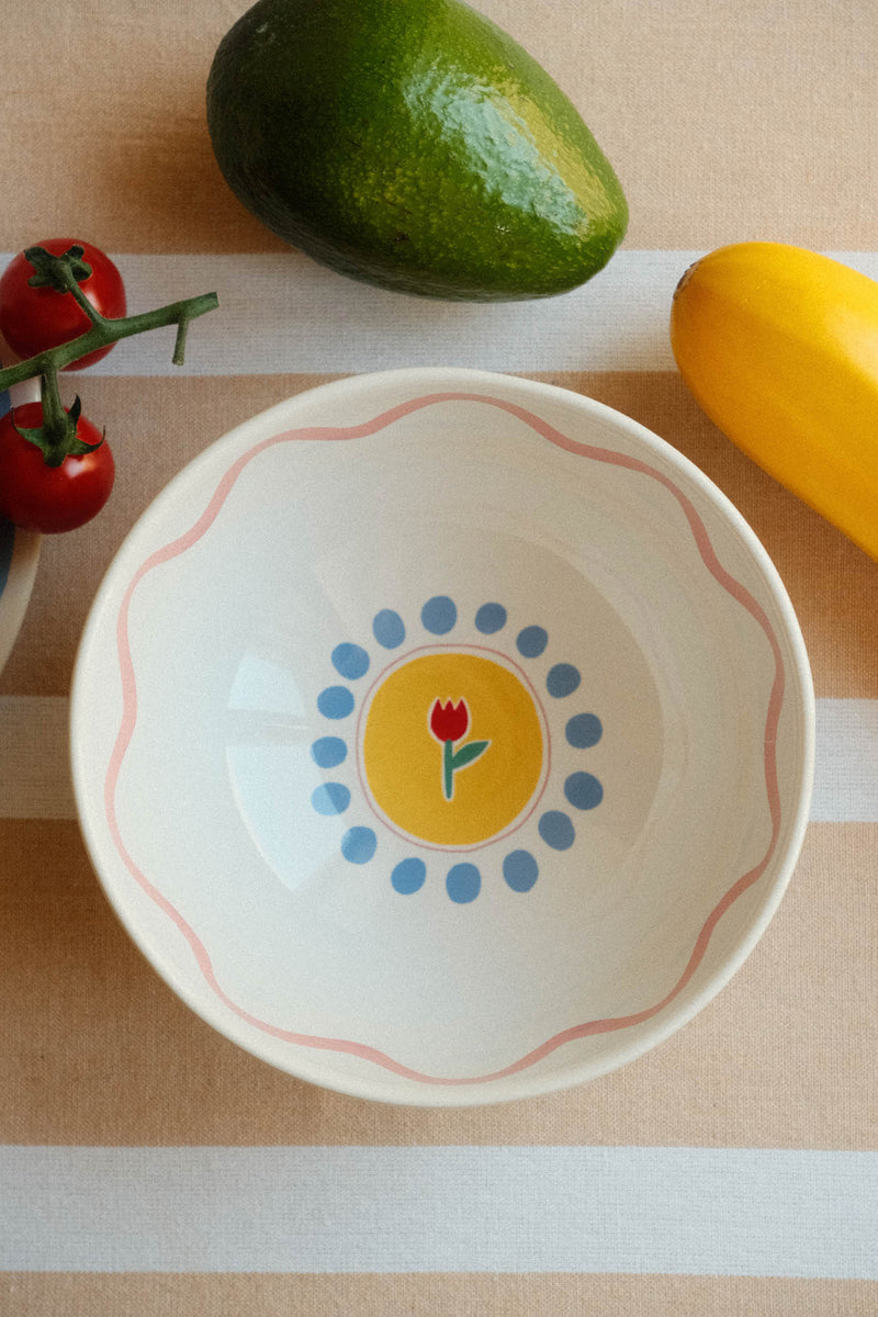 Stoneware Summer Soup Cereal Bowl - Tulip