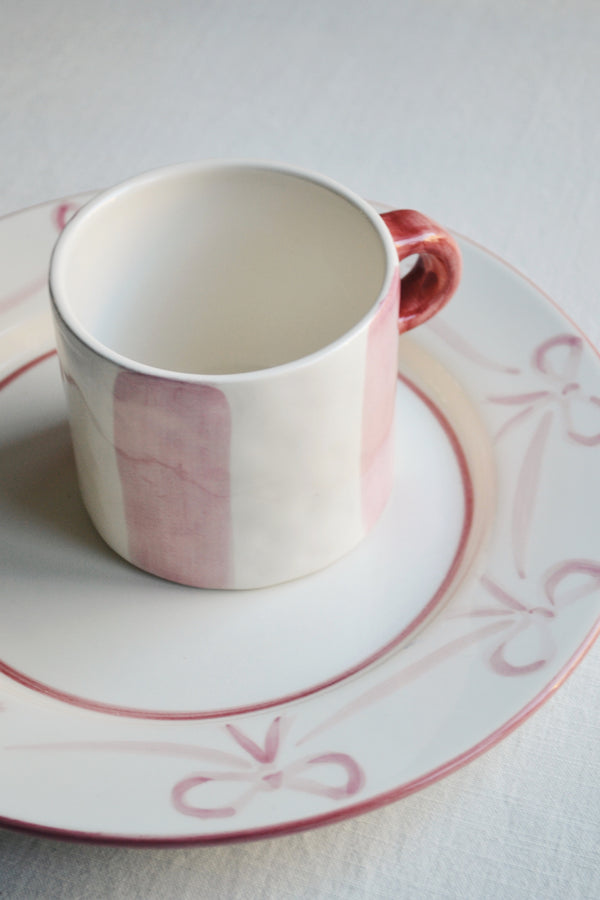 Pink Striped Posy Mug