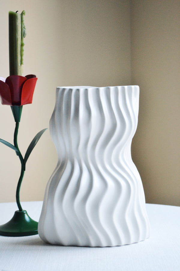 White Wave Vase