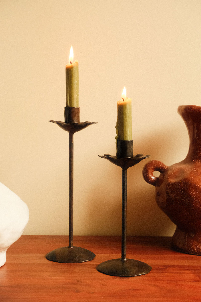 Daisy Black Iron Candle Holder - Two Sizes Available