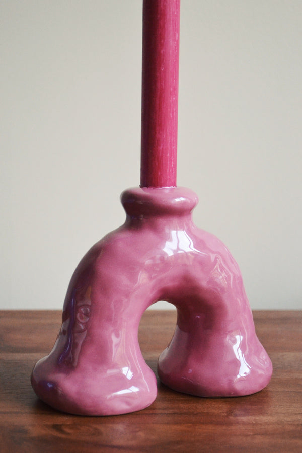 Sculpture Candle Holder - Dusty Pink