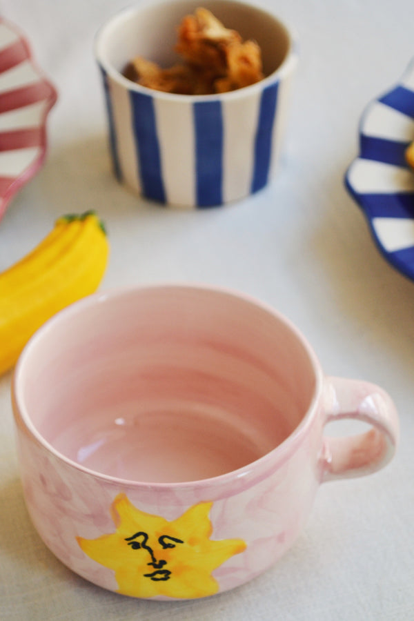 Sunny Side Up Pink Cappuccino Mug