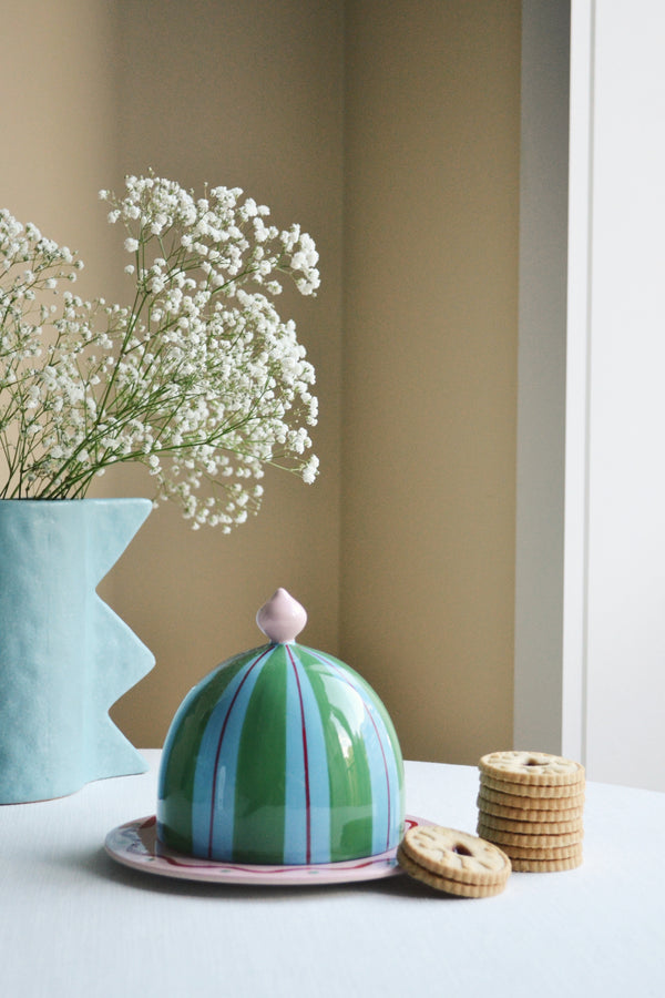Striped Porcelain Cloche