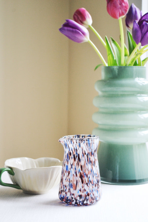 Blue and Brown Speckled Small Milk Jug