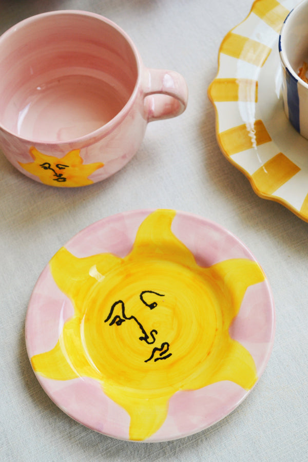 Sunny Side Up Pink Cake Plate