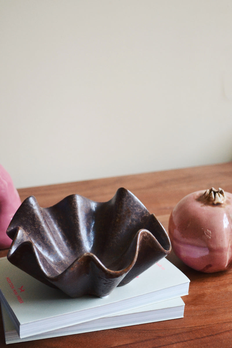 Brown Frill Stoneware Bowl