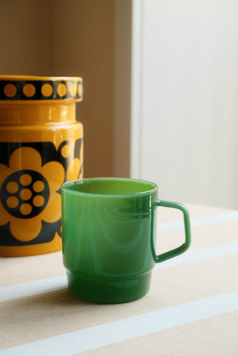 Stacking Glass Mug - Milky Jade Green