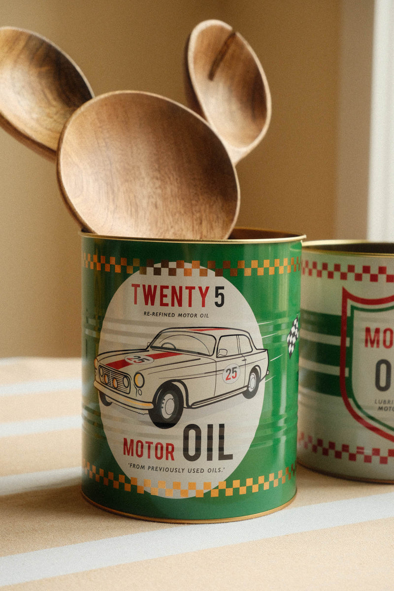 Set of Two Storage Tins - Motor Oil