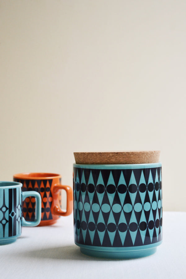 Teal Storage Jar - Backgammon