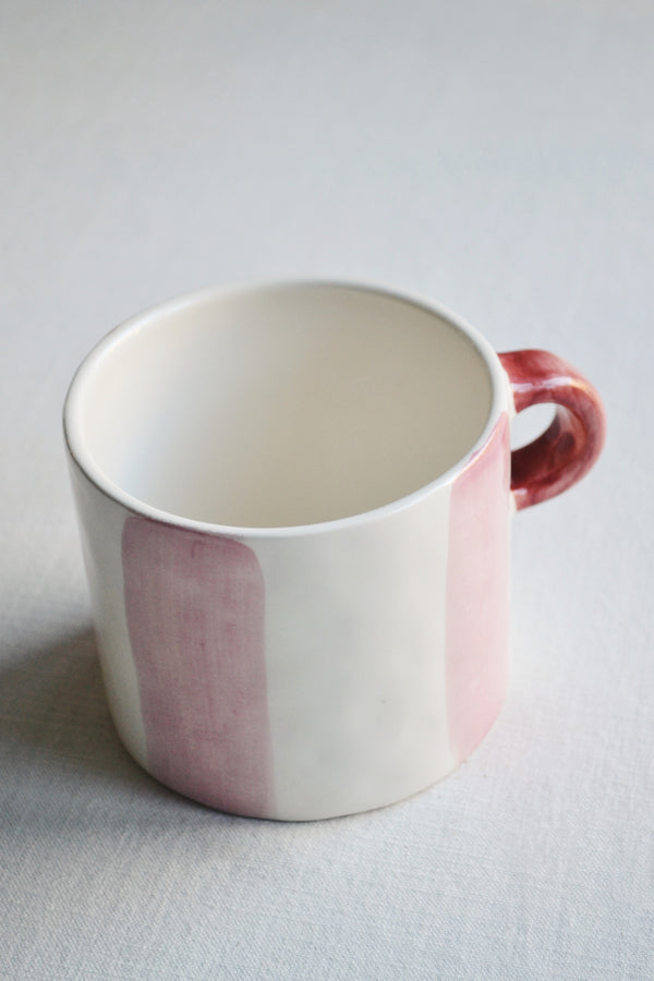Pink Striped Posy Mug