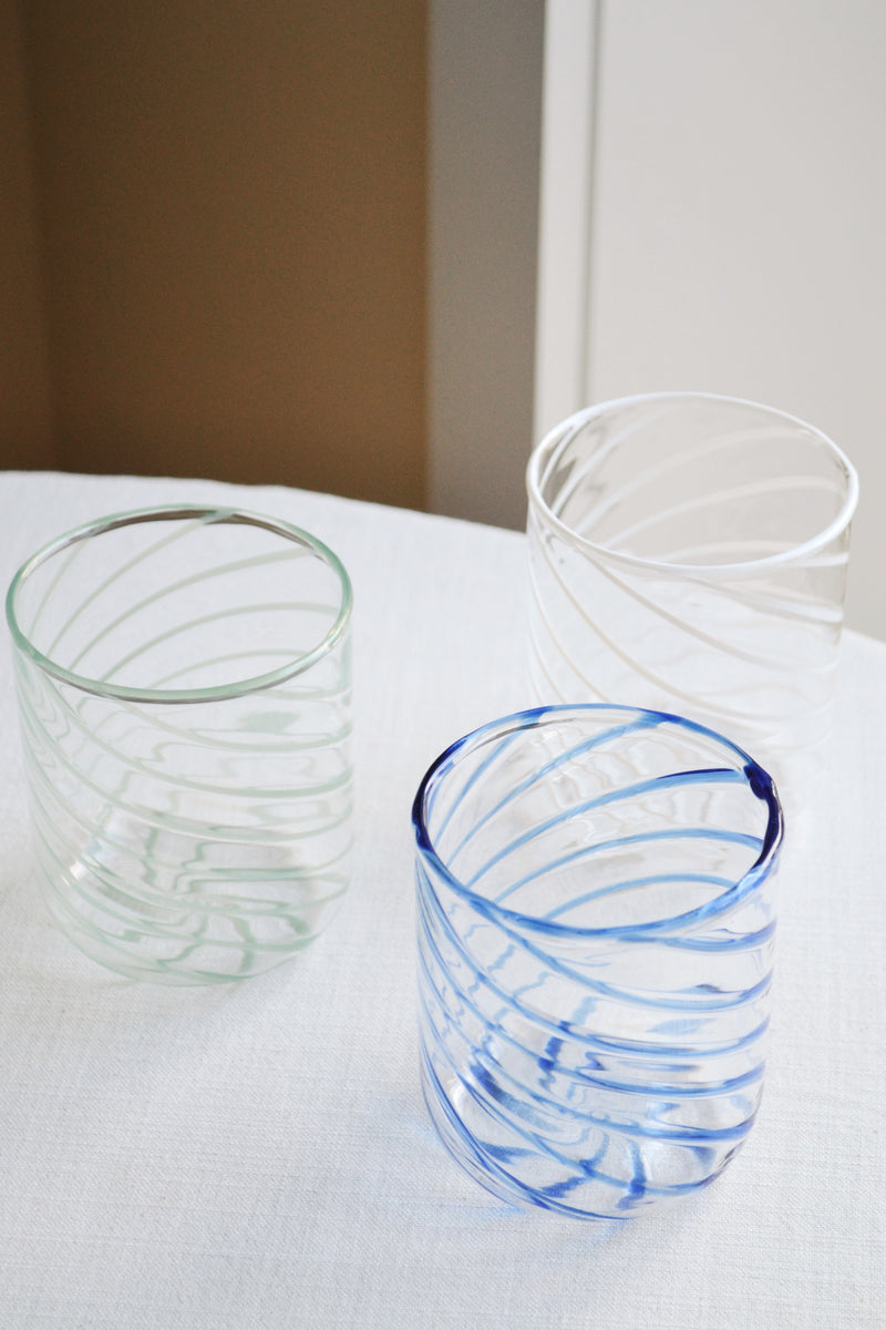 Twist Glass Tumbler - Three Colours Available
