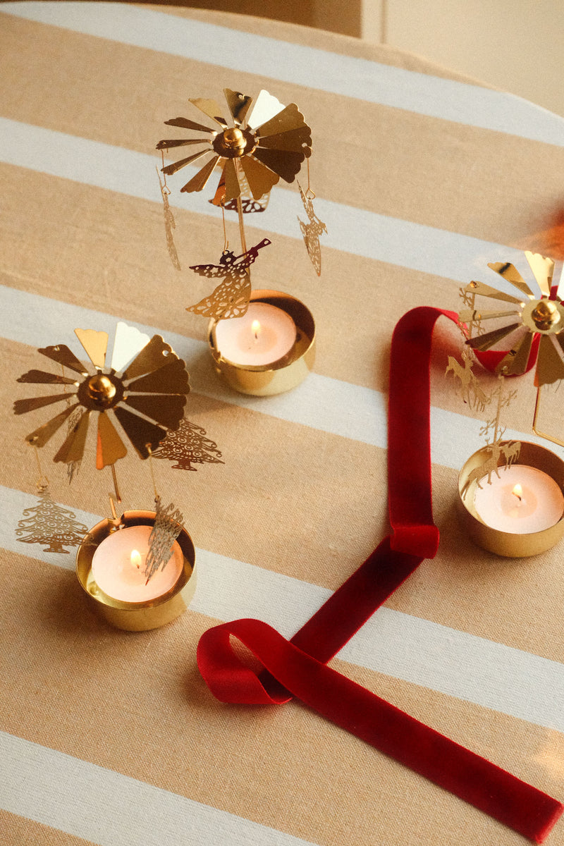 Gold Christmas Angel Tea Light Spinner