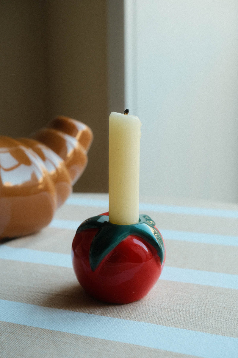 Tomato Ceramic Candlestick Holder